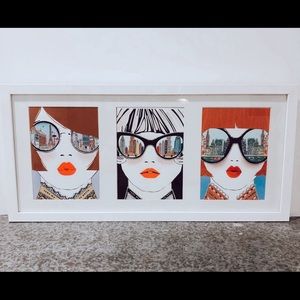 “Take Me Trio” Wall art in white frame
